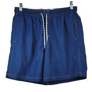 Croft & Barrow Mens Swim Trunks Blue Medium Inside Pocket Mesh Lining Drawstring